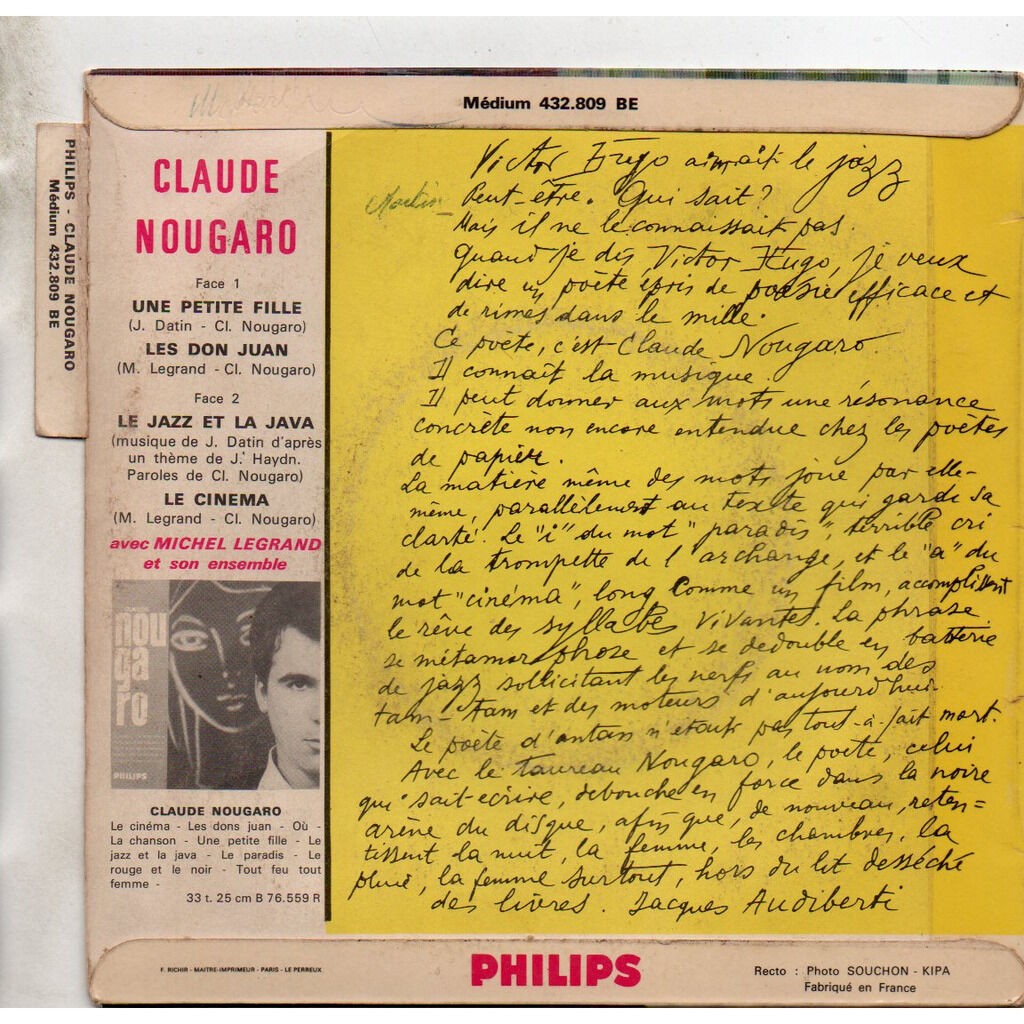 Le cinema / les don juan / une petite fille / le jazz et la java de