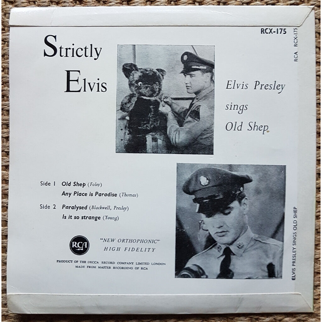 Old shep any place is paradise paralysed is itso strange by Elvis