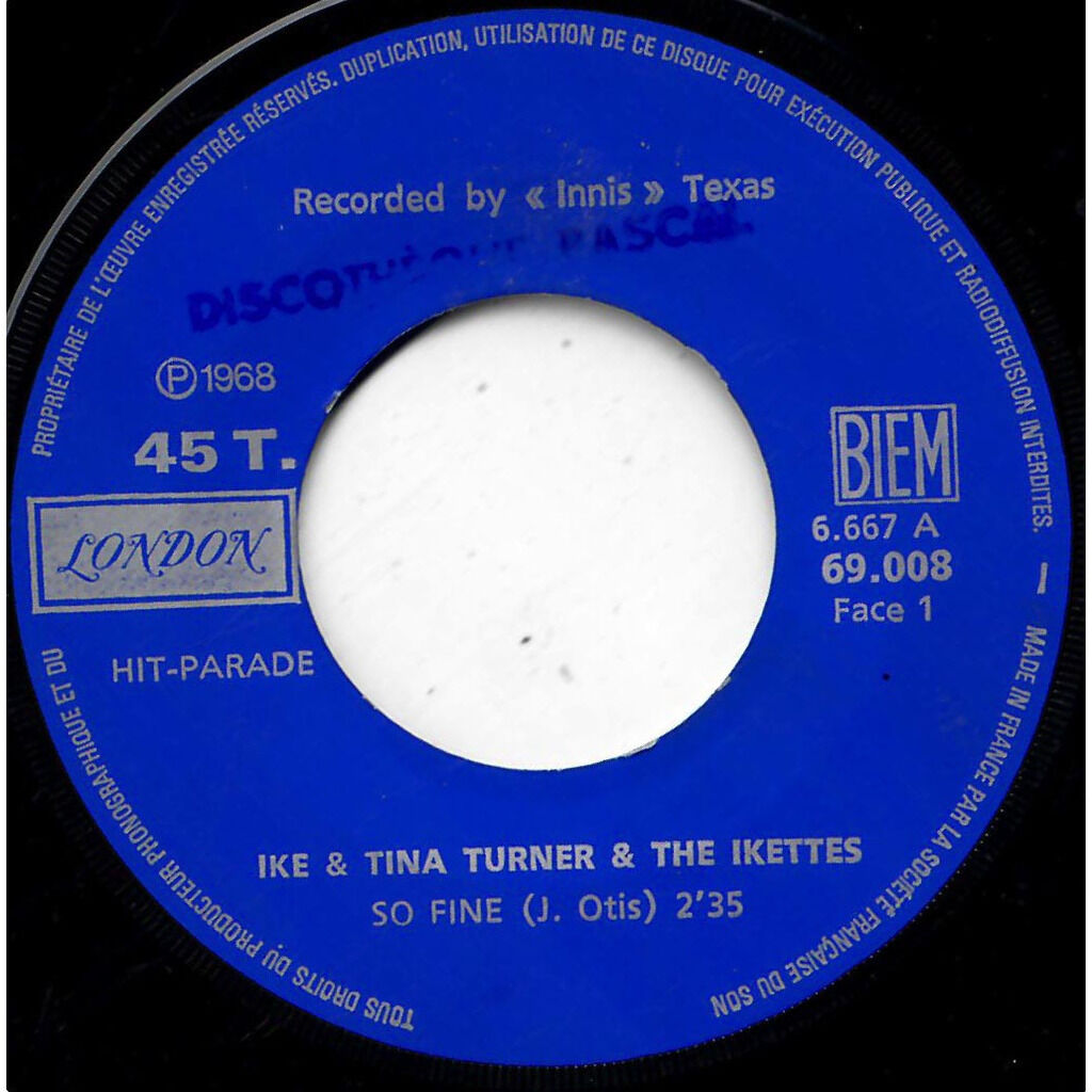  IKE AND TINA TURNER AND THE IKETTES  -  so fine / so blue over you 