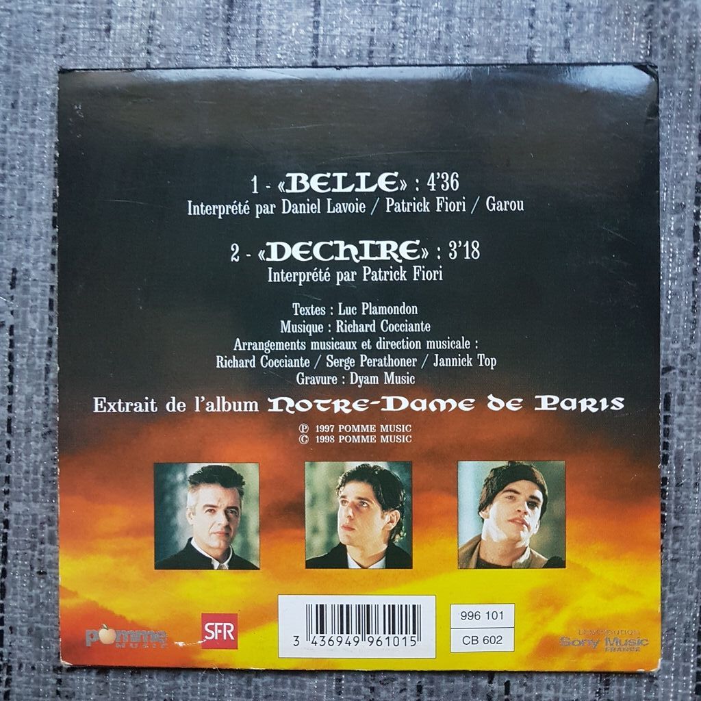 Belle (notredame de paris) by Daniel Lavoie, Patrick Fiori, Garou, CDS