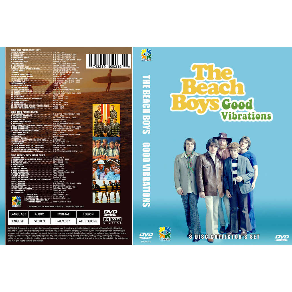 beach boys THE BEACH BOYS GOOD VIBRATIONS COMPLETE VIDEO COLLECTION 3 DVD SET