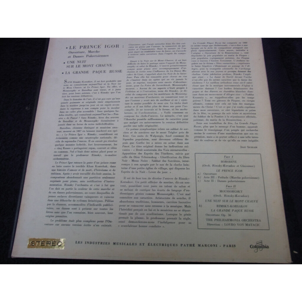 La grande paque russe,une nuit sur le mont chauve;le prince igor by