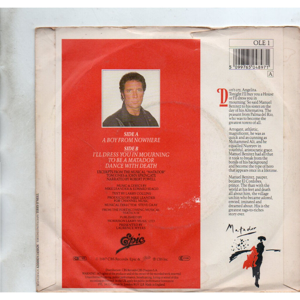 A boy from nowhere / tom jones & john springate excerpts from the