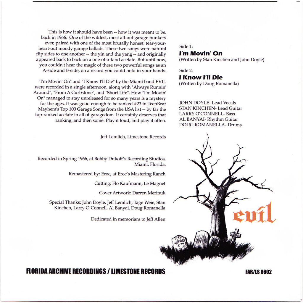  Evil  -  i'm movin' on / i know i'll die 