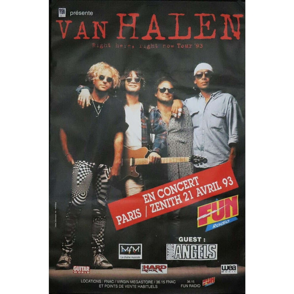 Paris le zenith 21.04.1993 (french 1993 original promo wea large concert  poster!!) by Van Halen, Poster / Display with gmvrecords - Ref:121975668