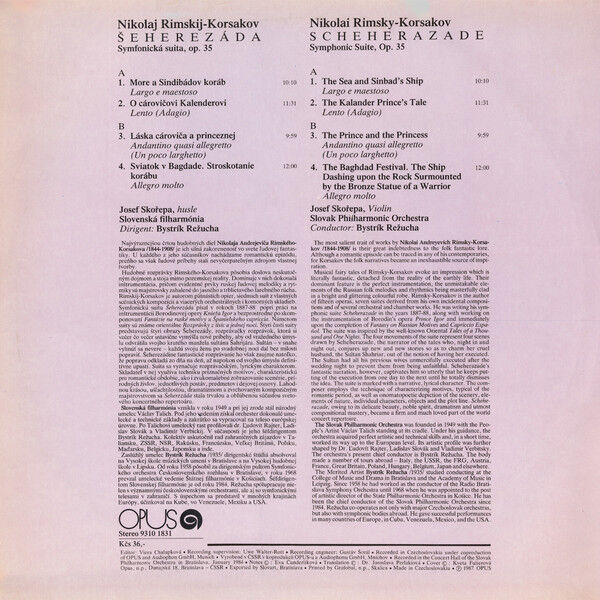 Conducts rimskykorsakov scheherazade, symphonic suite, op.35, soloist