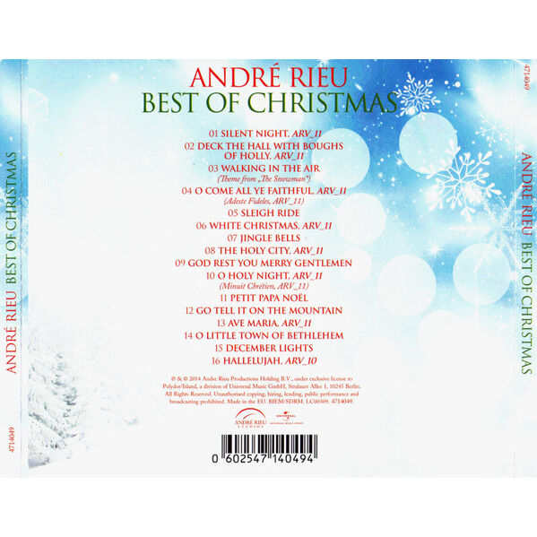 Best of christmas by André Rieu And His Johann Strauss Orchestra, CD