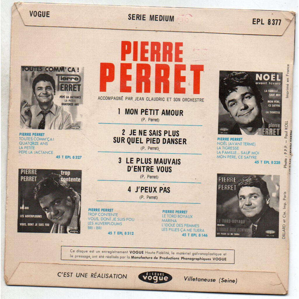 Mon petit amour/ je ne sais plus sur quel pied danser / le plus mauvais d'entre vous / j'peux