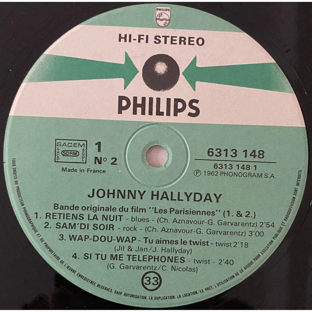  JOHNNY HALLYDAY  -  n°2 retiens la nuit 