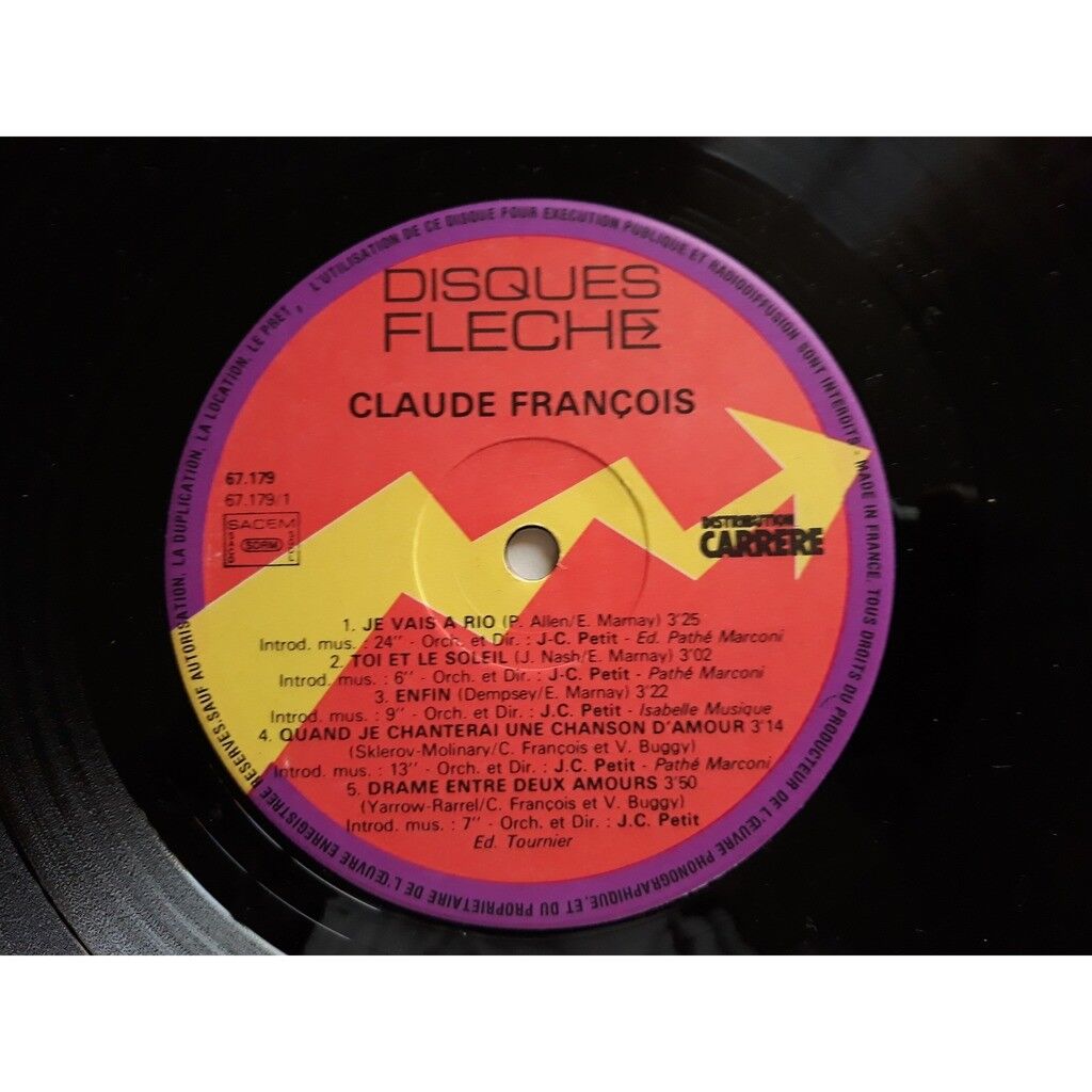 Claude françois je vais à rio de Claude Francois, 33T chez soul13