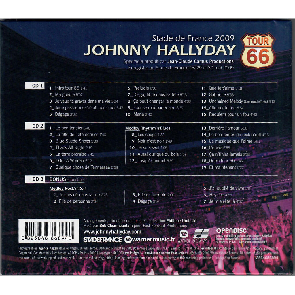  JOHNNY HALLYDAY  -  stade de france 2009 - tour 66 