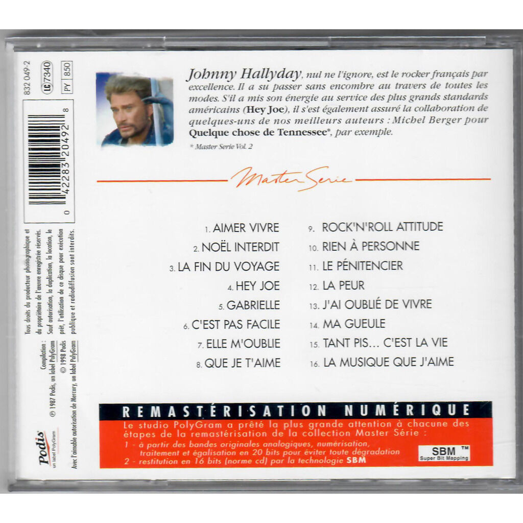  JOHNNY HALLYDAY  -  master série vol. 1 