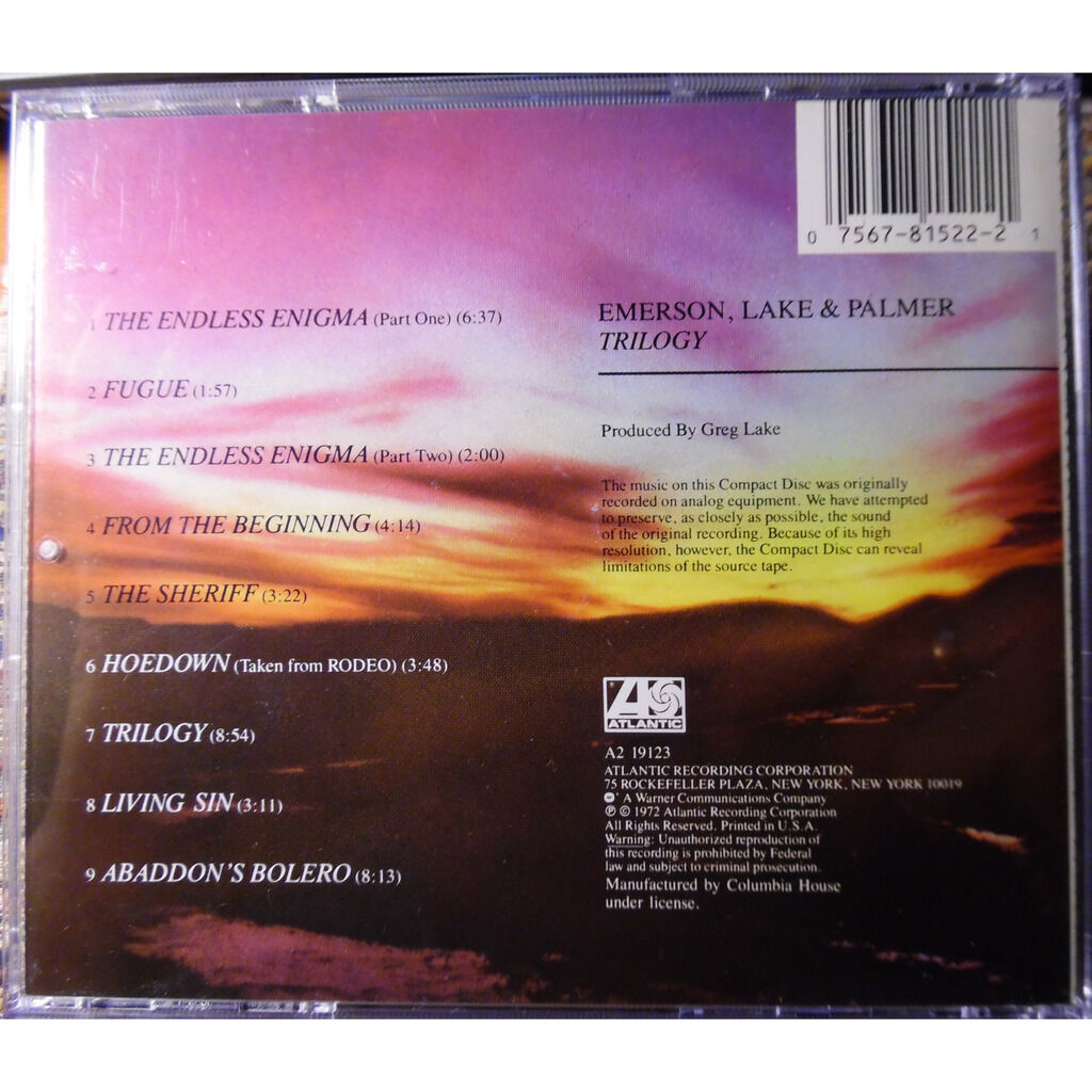 Trilogy by Emerson, Lake & Palmer, CD with yuriz - Ref:122825422