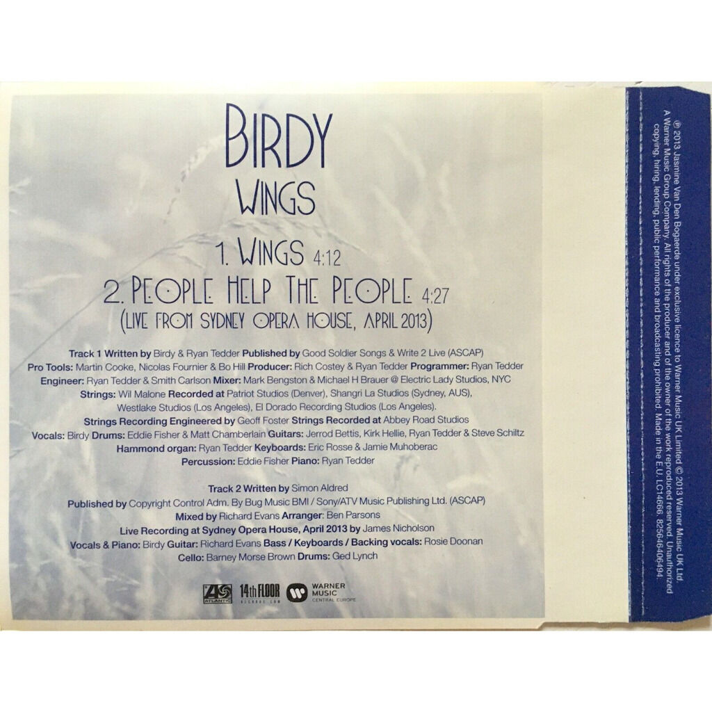 Euro pressing 2 tracks 1 maxicd de Birdy Wings, CD Maxi chez