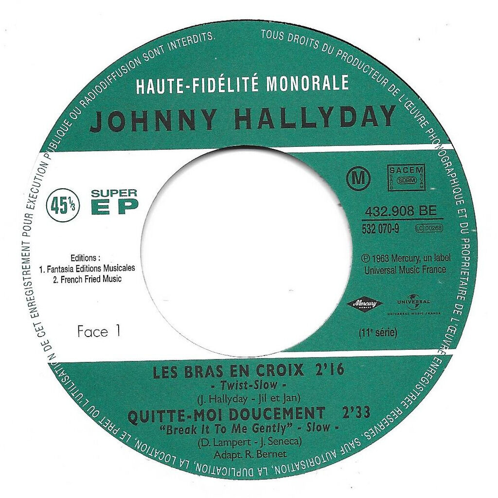 Les bras en croix de Hallyday Johnny, EP chez kawa84 Ref122943974