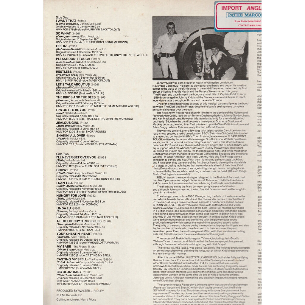  johnny kidd and the pirates  -  the best of 