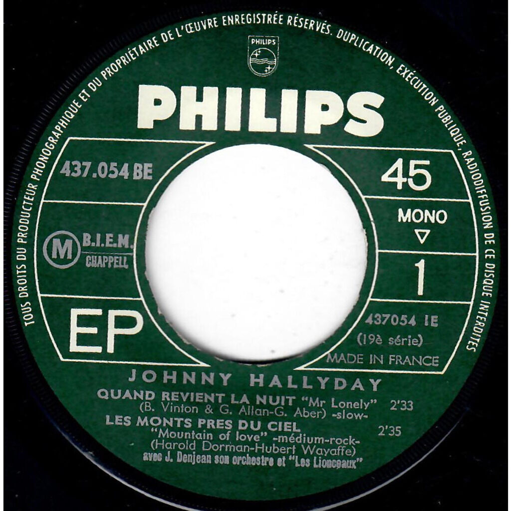 Quand revient la nuit de Johnny Hallyday, EP chez sasham67 Ref1586967585
