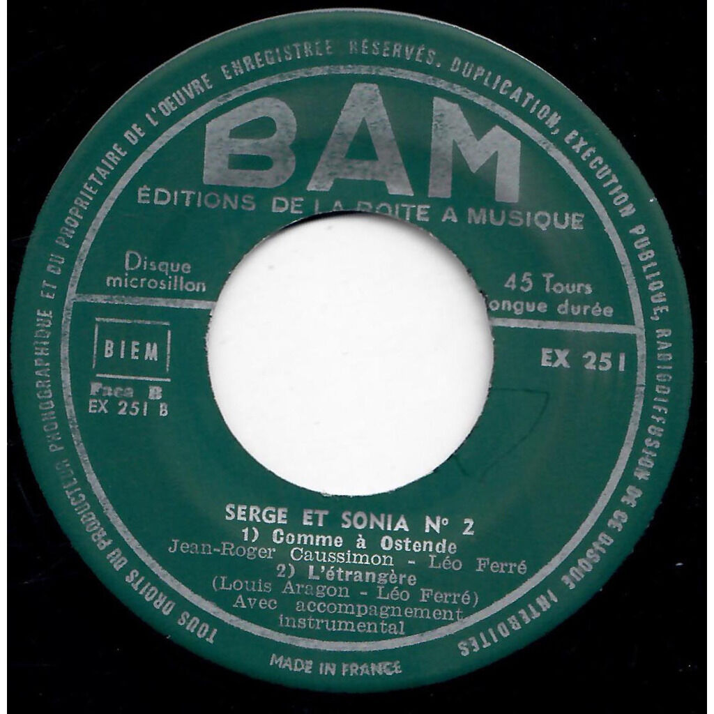  SERGE ET SONIA  -  chantent aragon léo ferré caussimon 