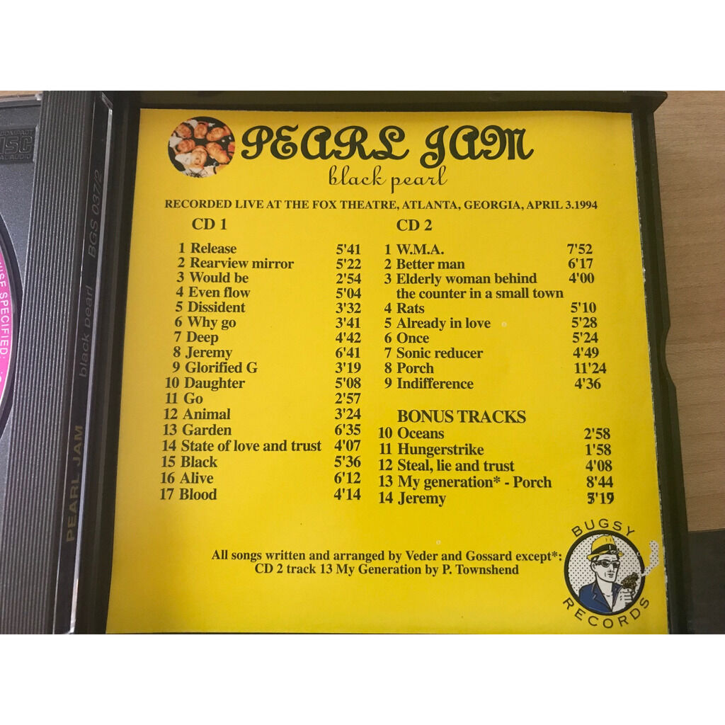 Black pearl live fox theatre atlanta 1994 by Pearl Jam, CD x 2