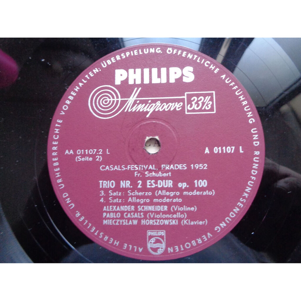 Schubert trio no. 2 op.100 Schneider / Casals / Horszowski ( LP