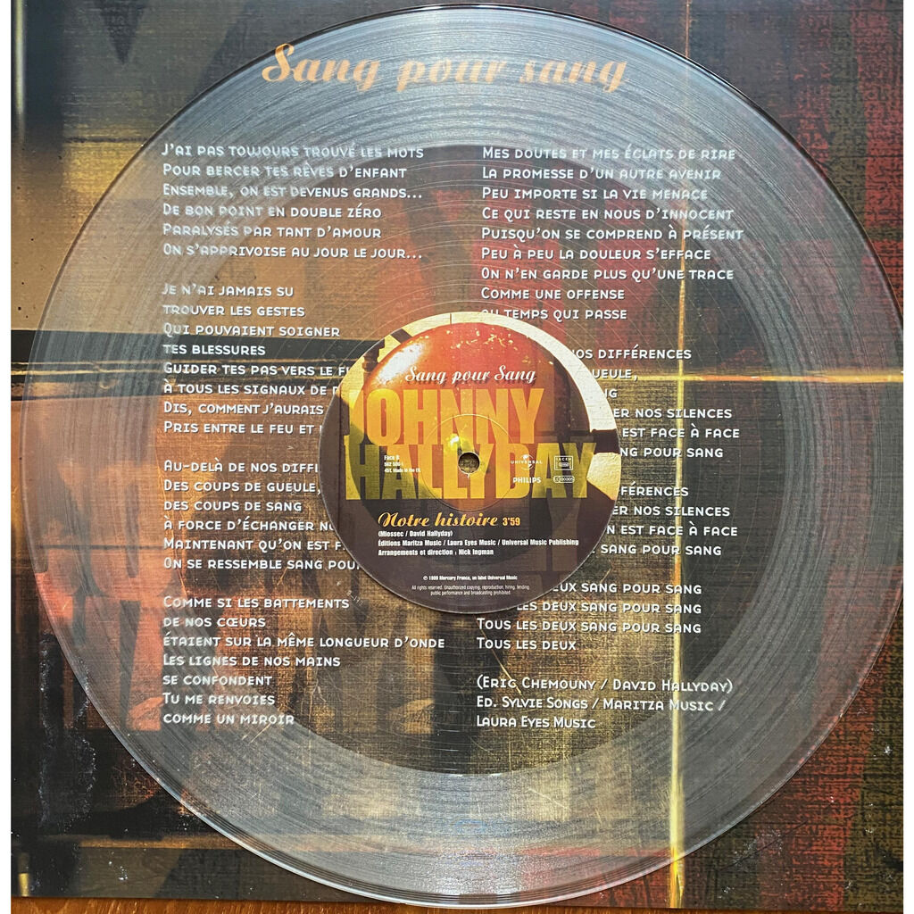 JOHNNY HALLYDAY  -  sang pour sang / notre histoire 