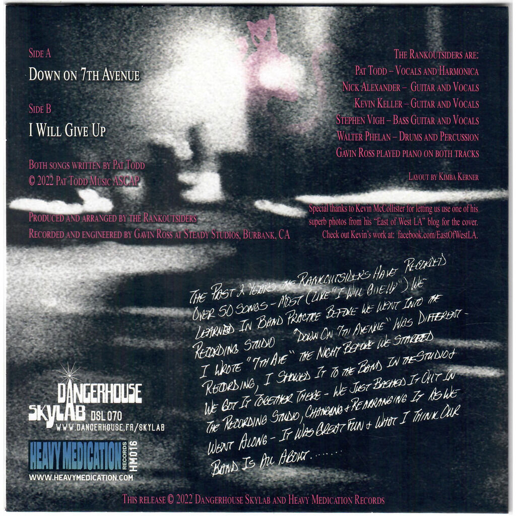  Pat Todd & The Rankoutsiders  -  down on 7th avenue / i will give up 
