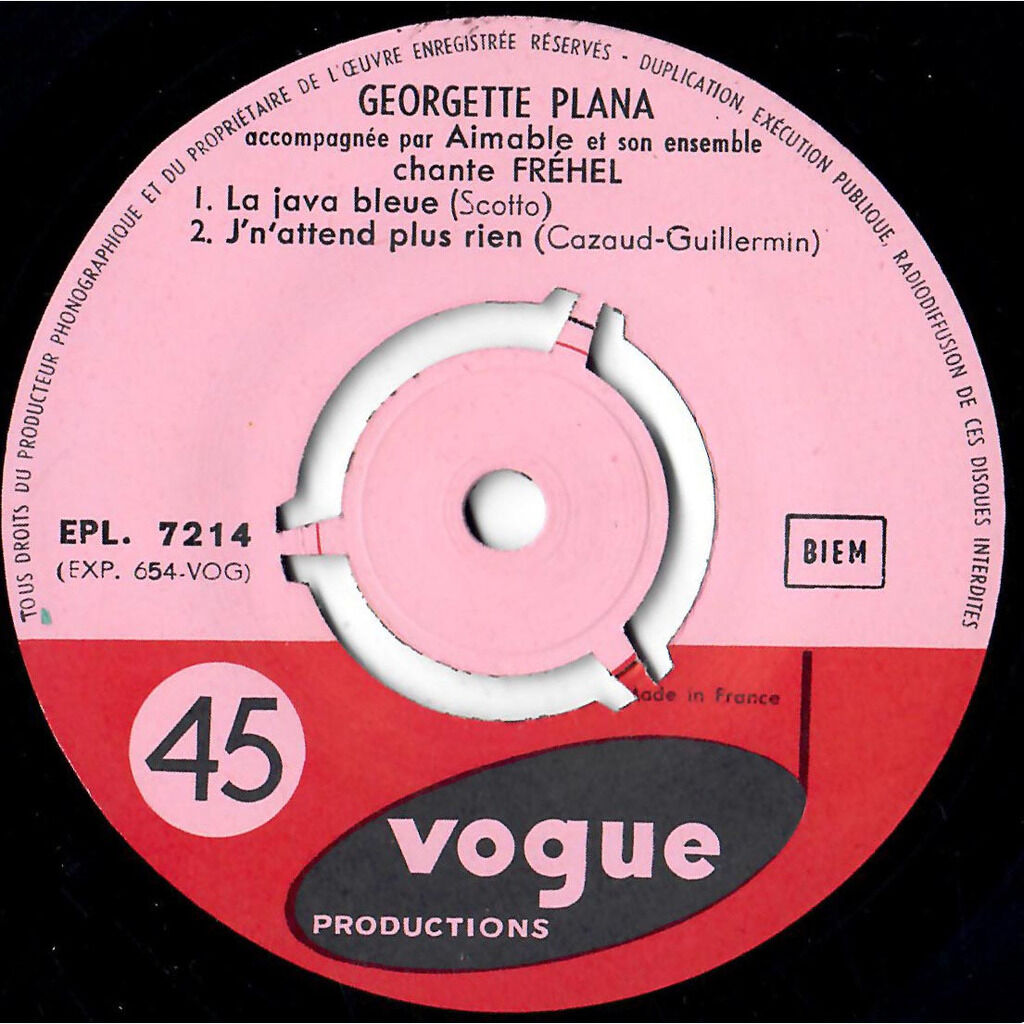  GEORGETTE PLANA  -  georgette plana chante fréhel 