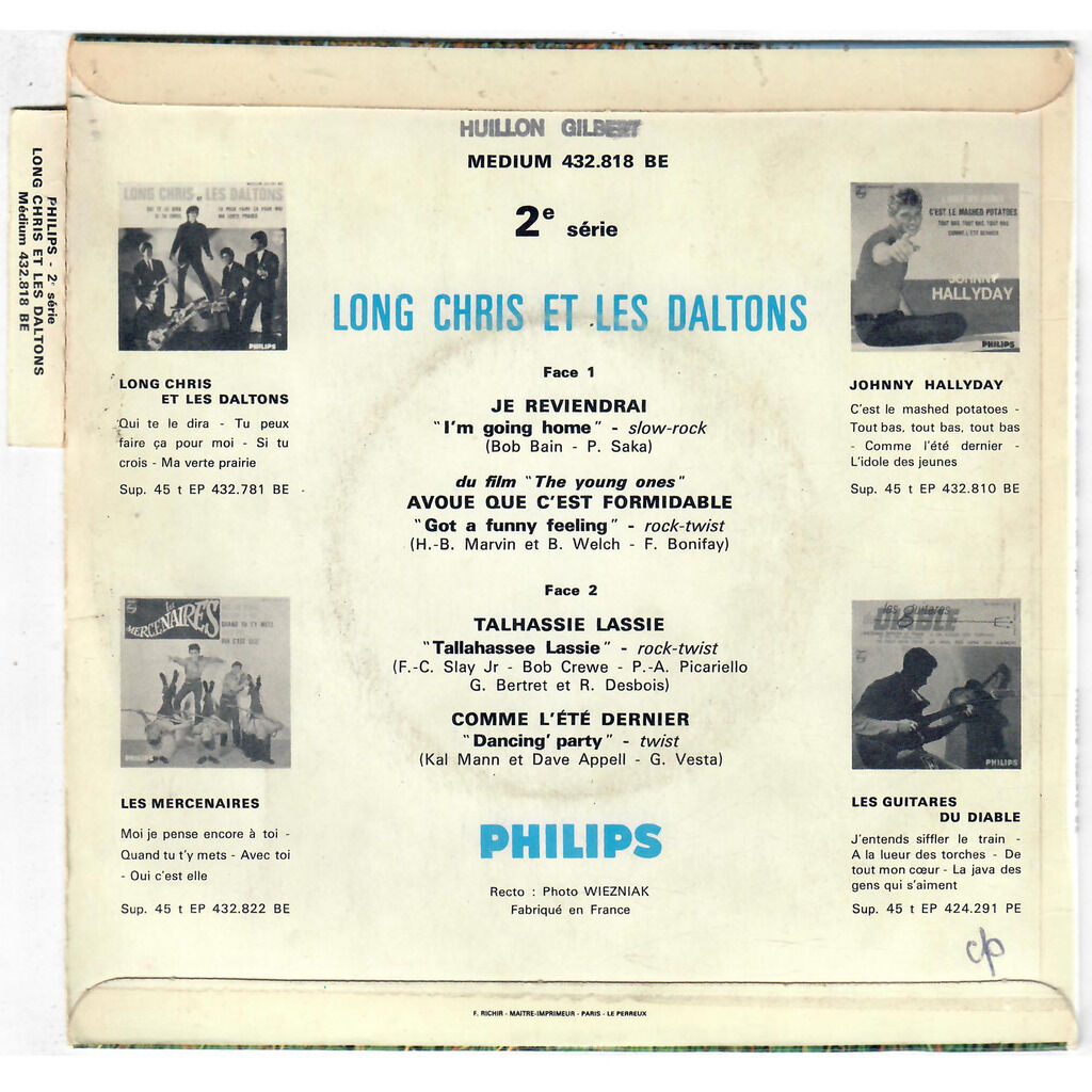  LONG CHRIS ET LES DALTONS  -  je reviendrai / talhassie lassie 