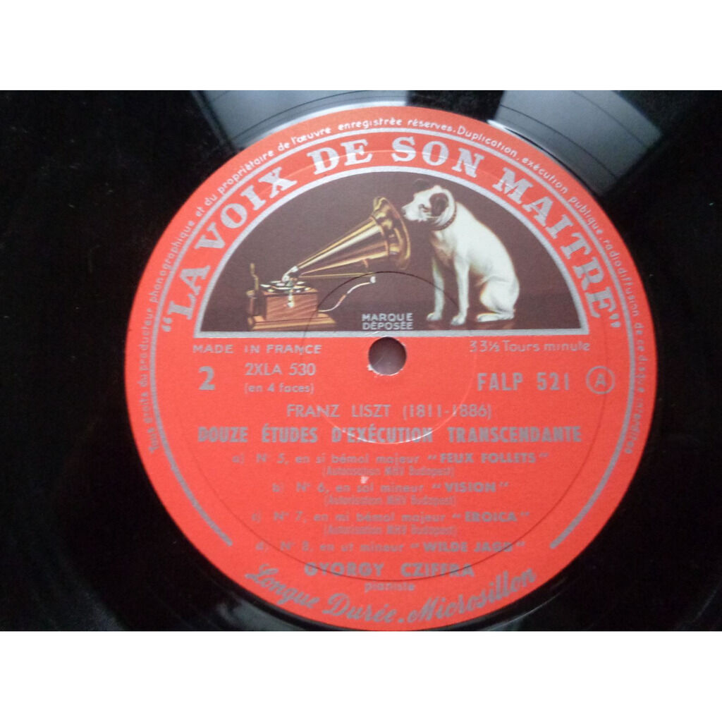 Liszt douze études d'éxécution transcendante ( 2 lp set box mono ed1