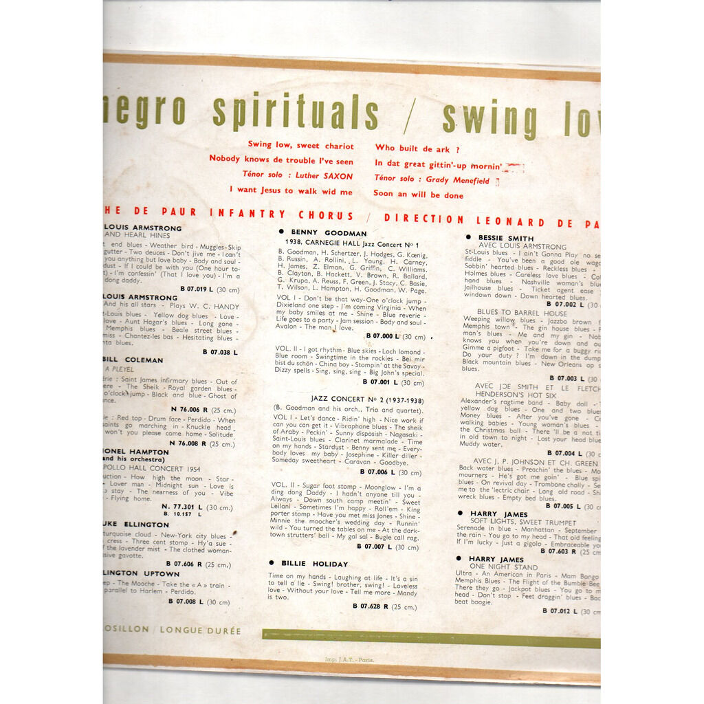 Negro spirituals / swing low, sweet chariot (8 titres) de The De Paur