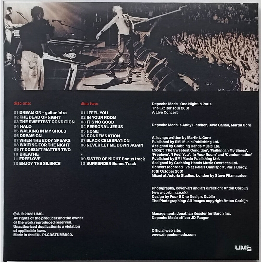 Live one night in paris 2001 the exciter tour soundtrack 2cd 20th