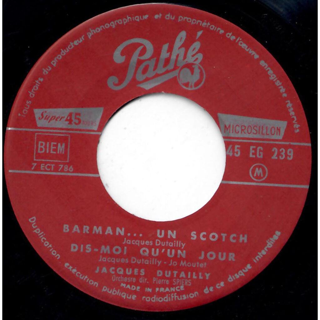  JACQUES DUTAILLY  -  chansons du soir 