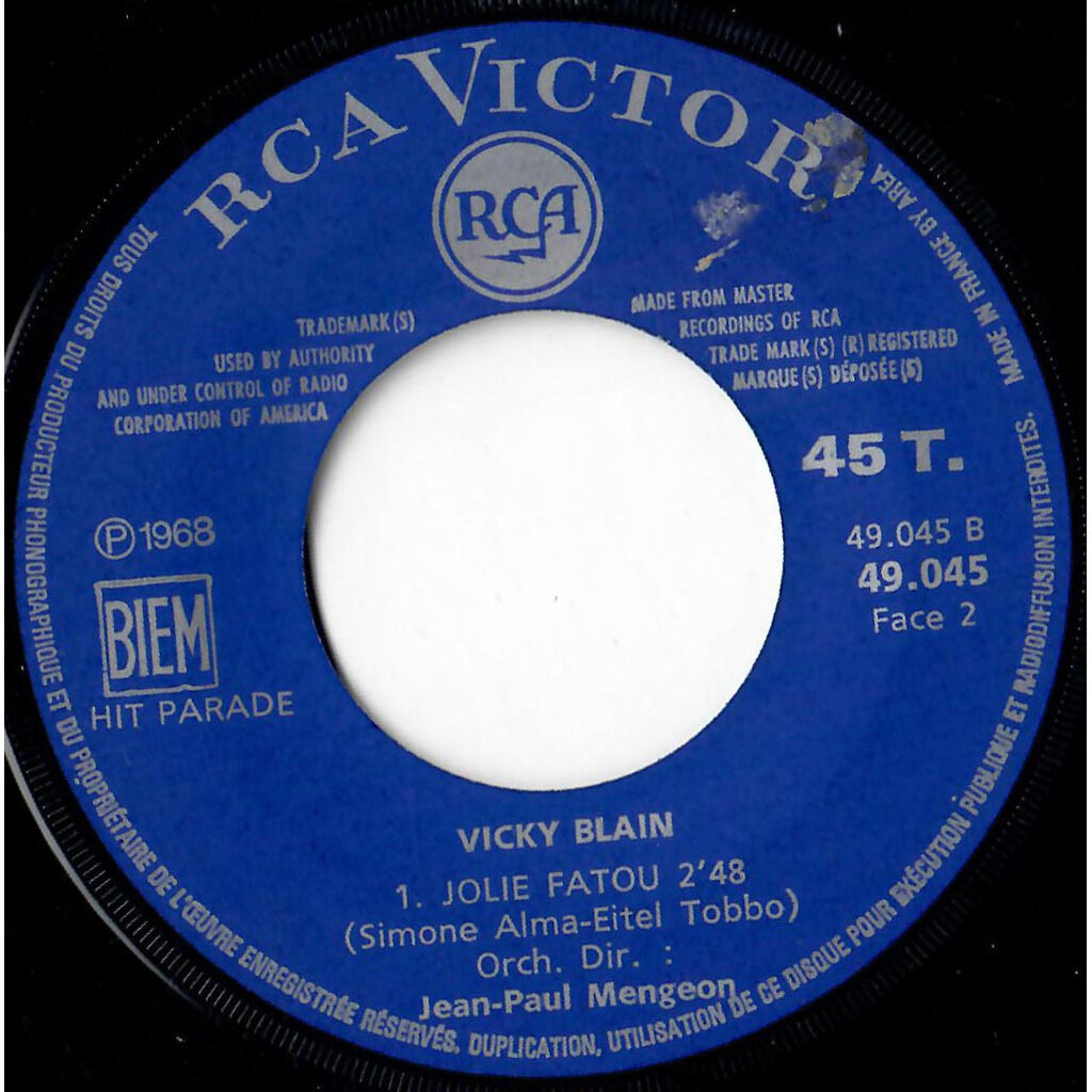  VICKY BLAIN  -  toi, tu m'as menti / jolie fatou 