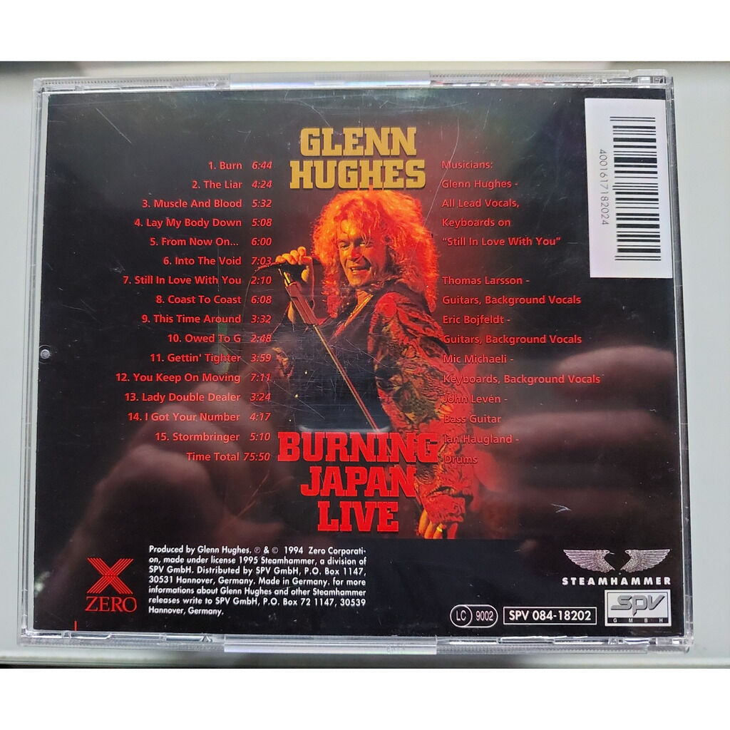Burning japan live (signed) de Glenn Hughes, CD chez 0711m Ref124034066