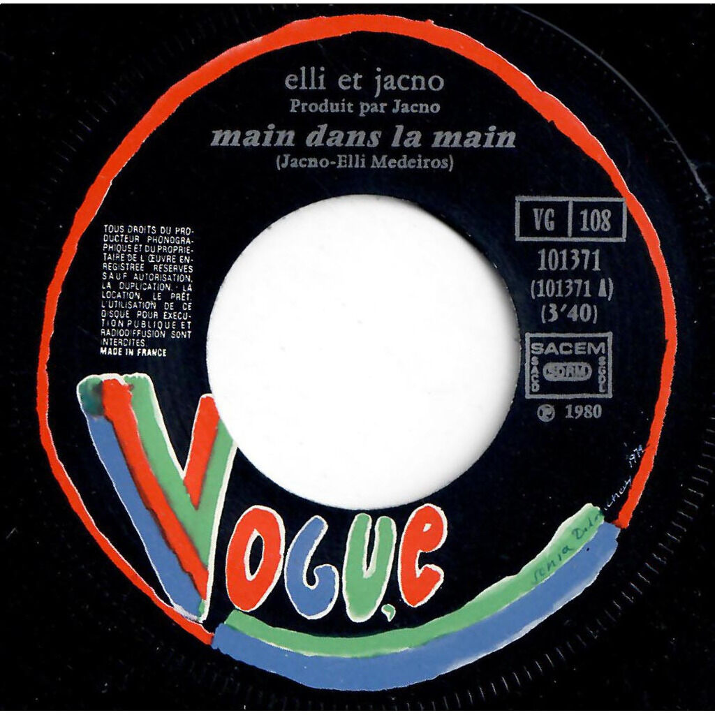  ELLI ET JACNO  -  main dans la main / t'oublier 