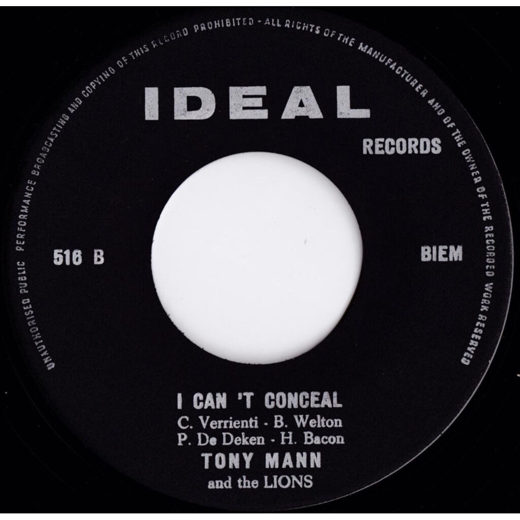  Tony Mann And The Lions  -  the only / i can't conceal 