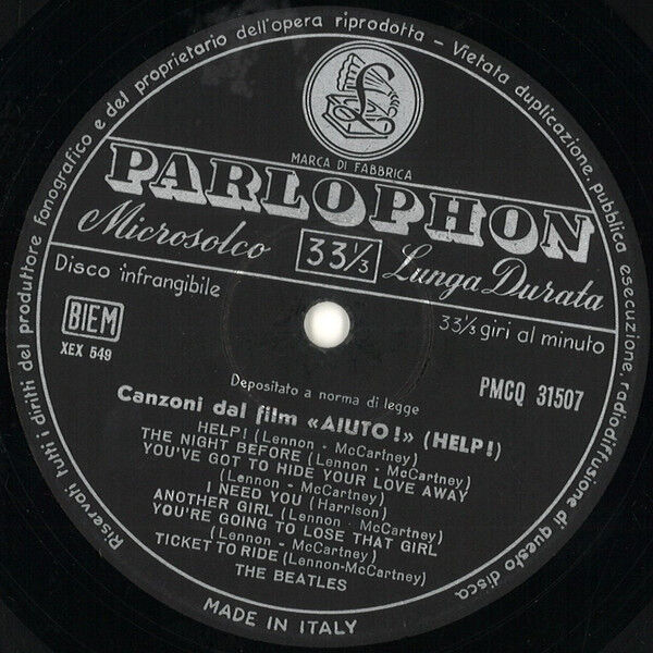 イタリア BEATLES/AIUTO!/PARLOPHONE 3 C062-04257 The Beatles AIUTO! (Help!) イタリア盤