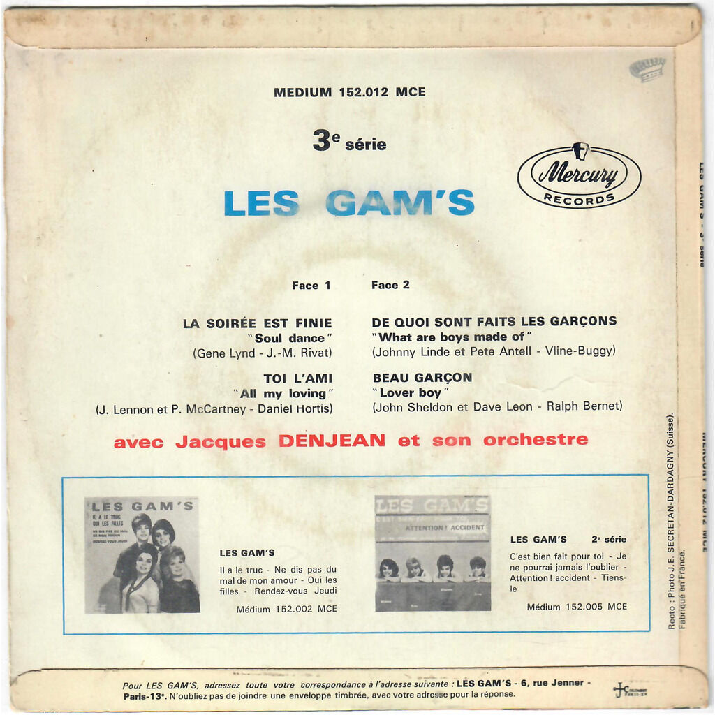  LES GAM’S  -  la soirée est finie (soul dance) 