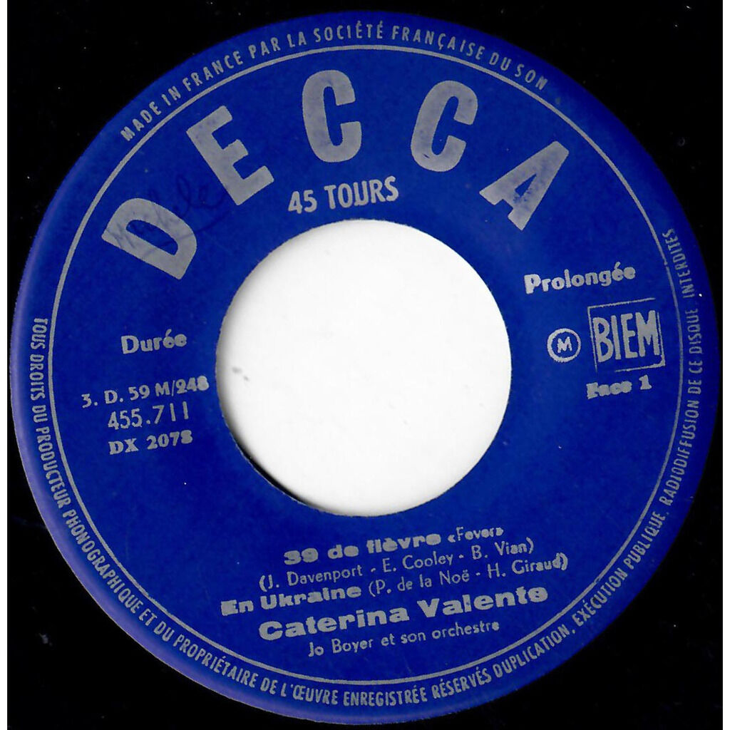  CATERINA VALENTE  -  39 de fièvre 