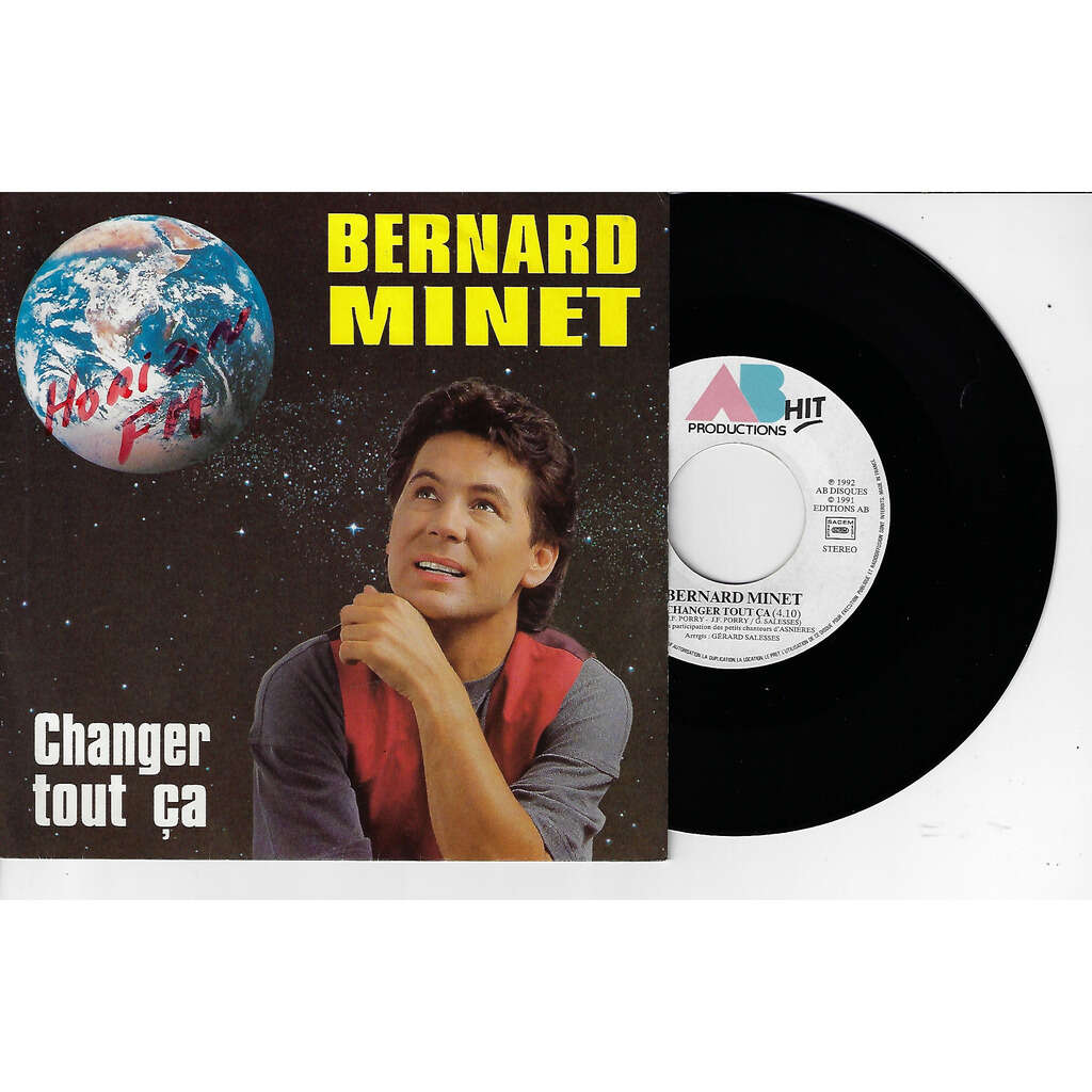 Changer tout ça / instrumental de Bernard Minet, SP chez promudis