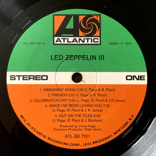 Led zeppelin iii (german 1970 original 'dgg' pressing 10trk lp on