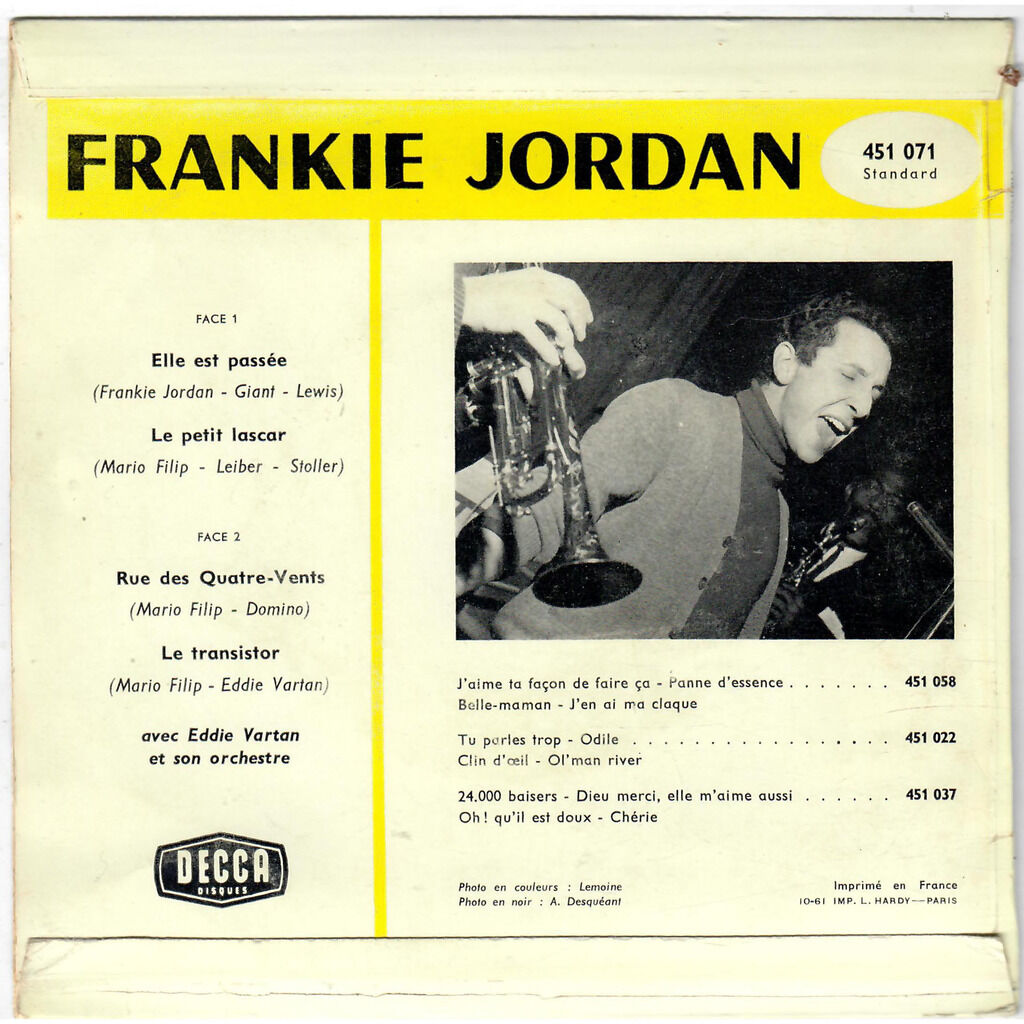  FRANKIE JORDAN  -  elle est passée 