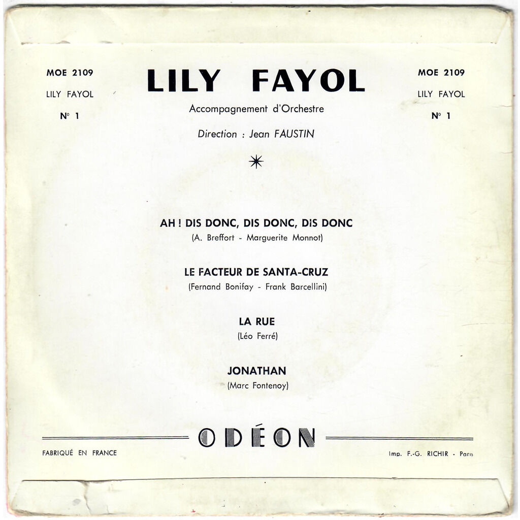  LILY FAYOL  -  ah ! dis donc, dis donc, dis donc 