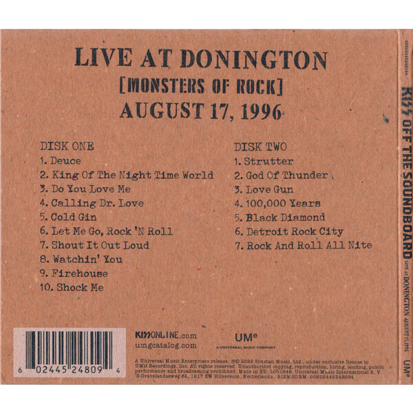  Kiss  -  off the soundboard live at donington (monsters of rock) august 17, 1996 