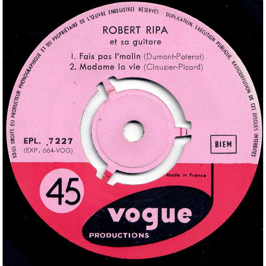  ROBERT RIPA ET SA GUITARE  -  seize tonnes (sixteen tons) 