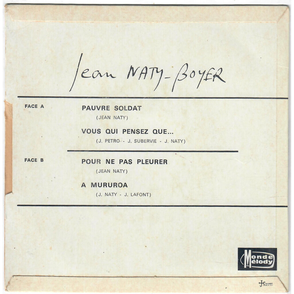  JEAN NATY-BOYER  -  pauvre soldat 