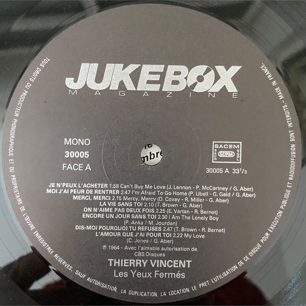  THIERRY VINCENT  -  les yeux fermés 