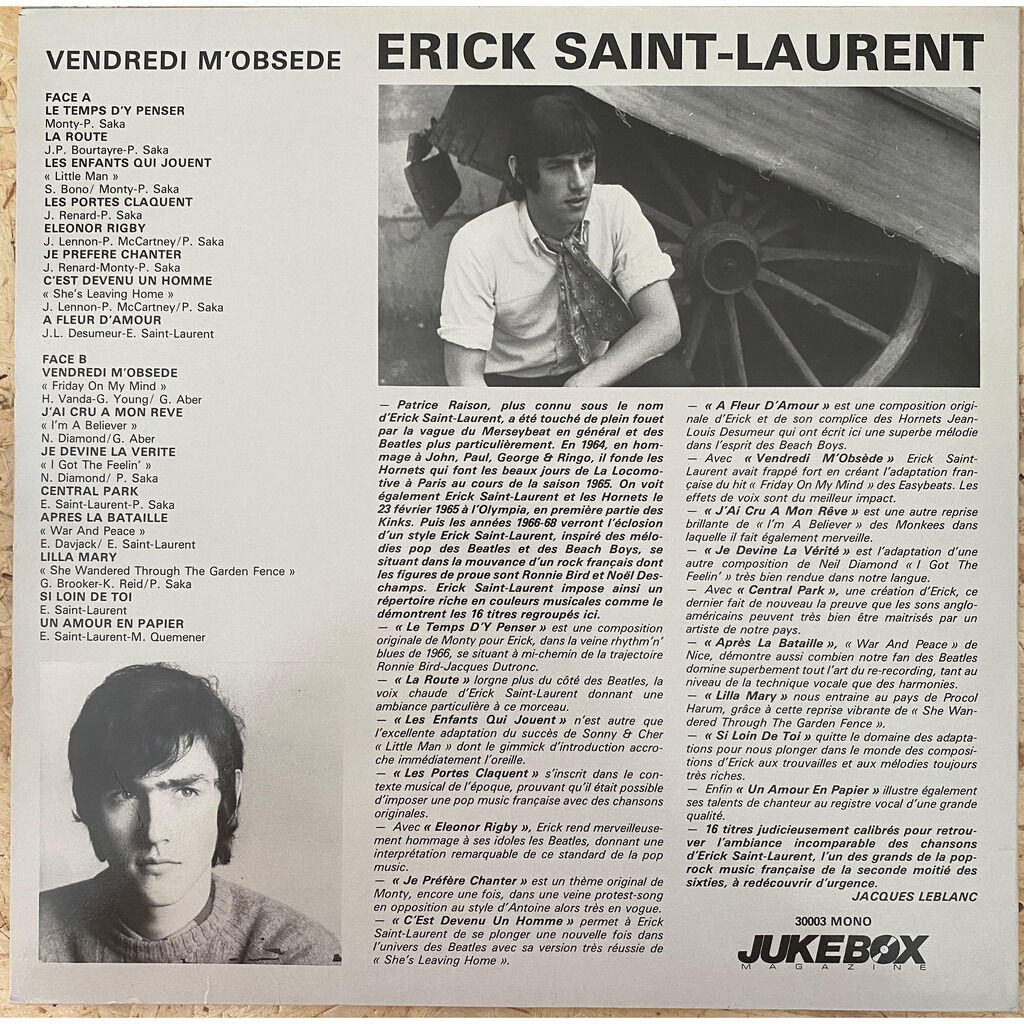  ERICK SAINT-LAURENT  -  vendredi m’obsède 