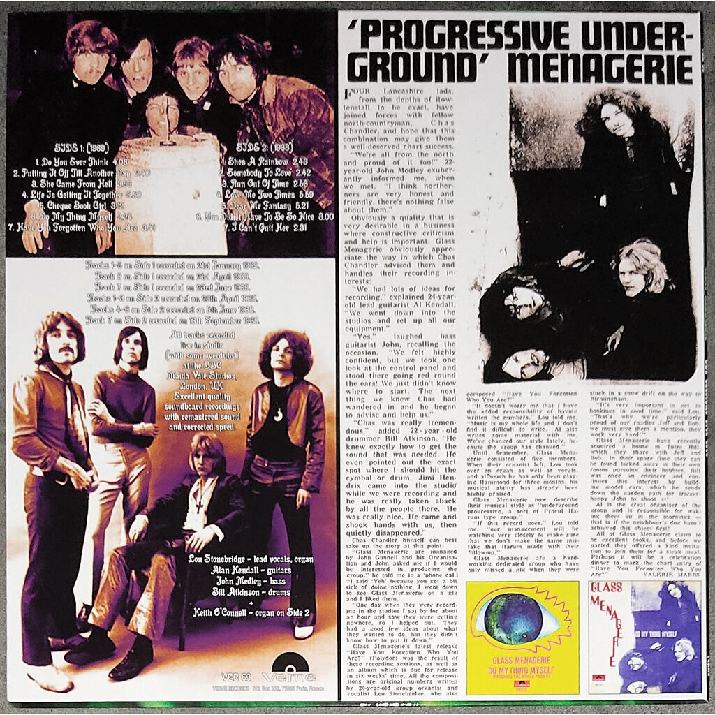  The Glass Menagerie  -  bbc sessions 1968-1969 