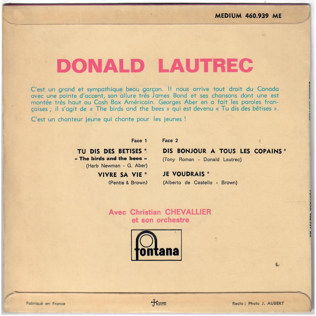 DONALD LAUTREC  -  tu dis des bêtises 
